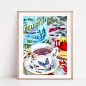 8.5x11 inches English Teacup, Teacup print, English tea, That's the tea